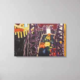 Allan Kaprow - George Washington Bridge, mit Cars Leinwanddruck