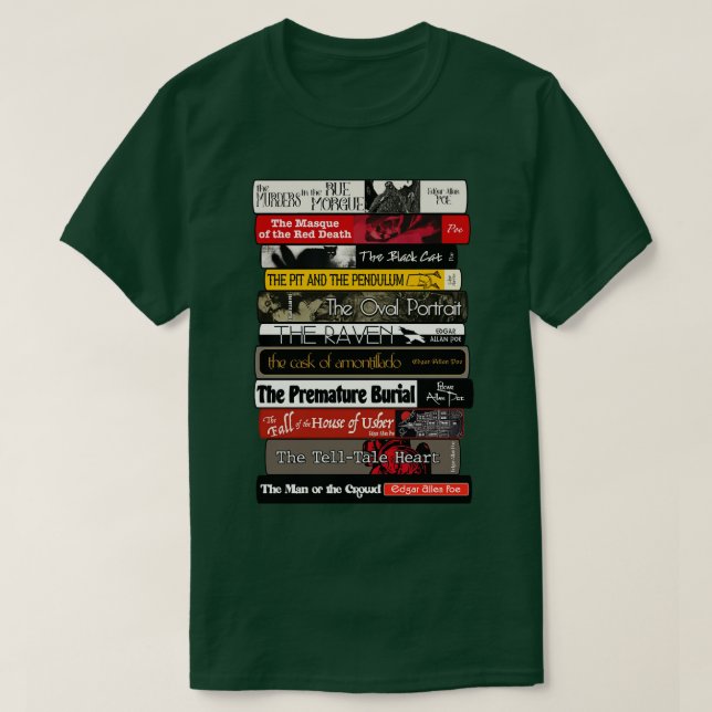 Allan Poe Books Stack T-Shirt (Design vorne)
