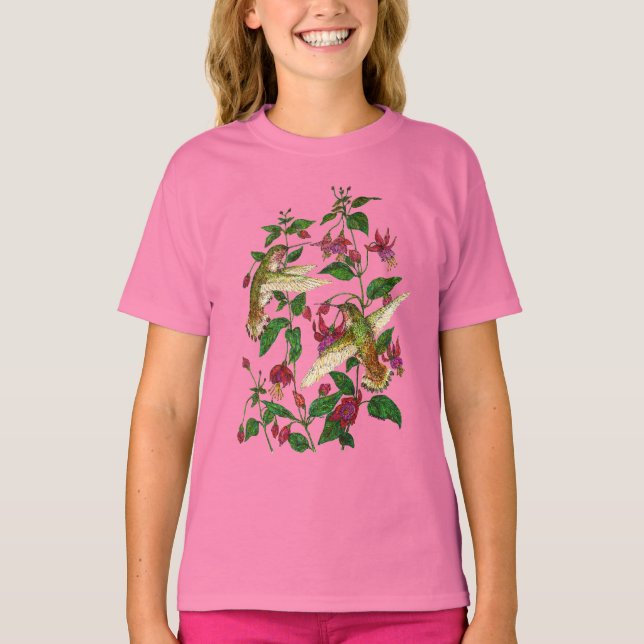 Allans Hummingvogel mit Fuschia T-Shirt (Vorderseite)
