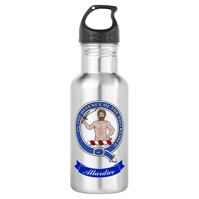 Allardice Clan Abzeichen Personalisiert Edelstahlflasche (Vorderseite)