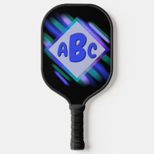 Alle 3 Anfangsbuchstaben Monogram Soft Paint Strok Pickleball Schläger