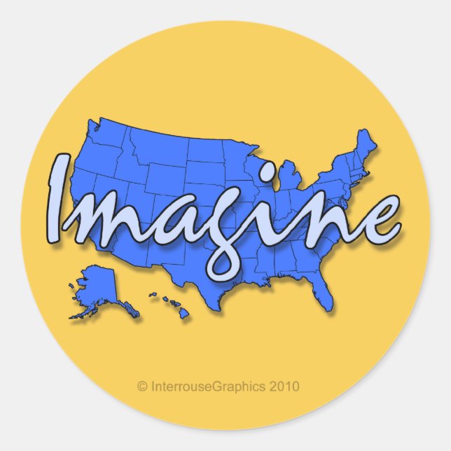 Alle 50 Staaten Blue Stickers (Vorderseite)