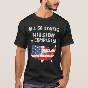 Alle 50 Staaten Mission abgeschlossen Grunge Reise T-Shirt