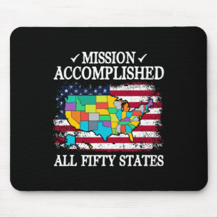Alle 50 Staaten Mission Erfüllt Besuche Alle 50 Us Mousepad