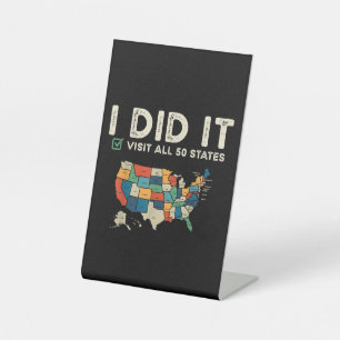 Alle 50 US-Bundesstaaten besucht - USA-Karten-Reis Sockelschild