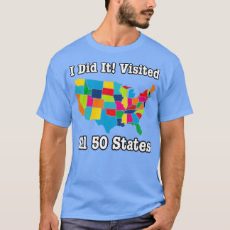 Alle 50 US-Bundesstaaten besucht USA-Staaten T-Shirt