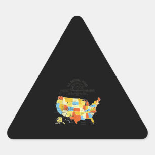 Alle 63 US National Parks Map - U.S. National Park Dreieckiger Aufkleber