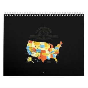 Alle 63 US National Parks Map - US-Nationalpark Kalender