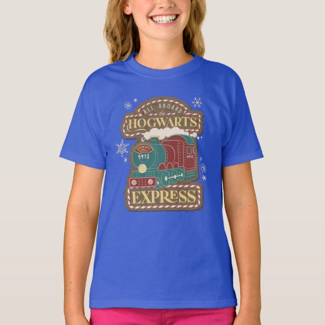 Alle Aboard dem HOGWARTS™-Express-Weihnachtsplätzc T-Shirt (Vorderseite)