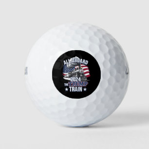 Alle Aboard dem Trump-Zug Trump 2024 Patriotisches Golfball