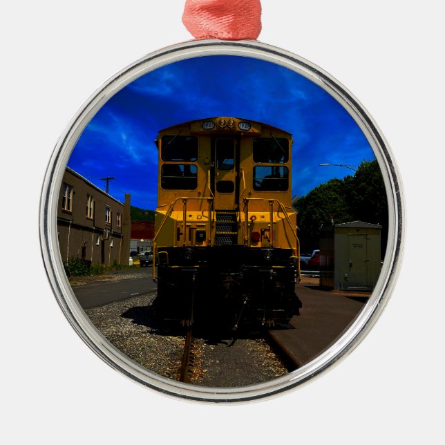 Alle Aboard den Zug Ornament Aus Metall (Vorne)