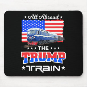 Alle Aboard Der Trump Zug Amerikanische Flagge  Mousepad