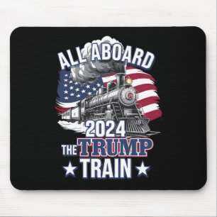 Alle Aboard Der Trump Zug Trump 2024 Patriotisch U Mousepad