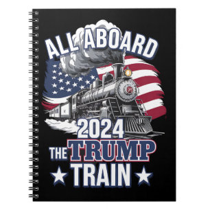 Alle Aboard Der Trump Zug Trump 2024 Patriotisch U Notizblock
