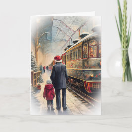 Alle Aboard Weihnachtszug Weihnachtskarte Feiertagskarte