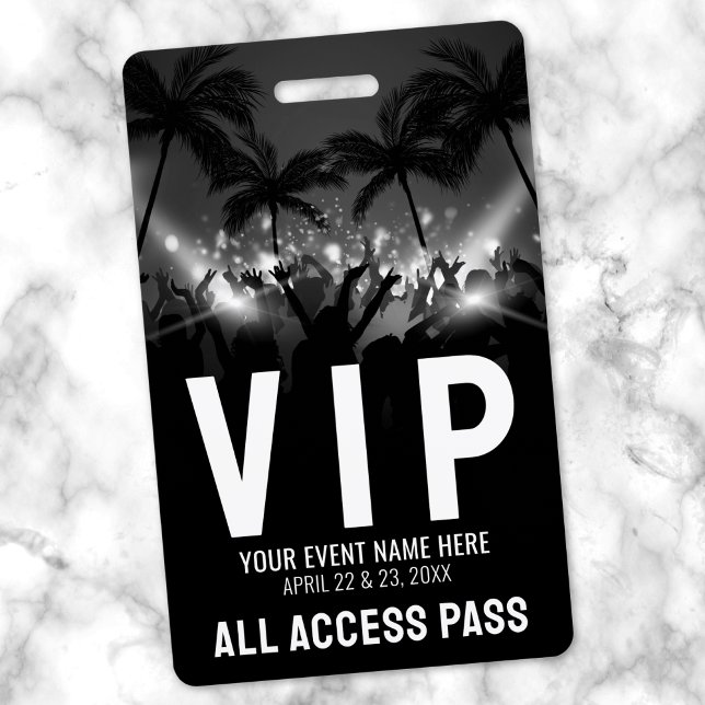 Alle Access Pass Schwarz-weiß Event VIP Ausweis (All Access Pass Black White Event VIP Badge )