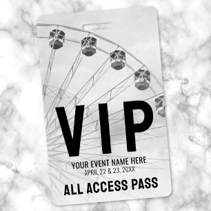 Alle Access Pass Schwarz-weiß VIP Ausweis