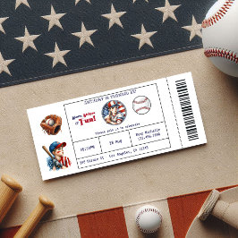 Alle American Boy Baseball Ticket Geburtstagsparty Einladung