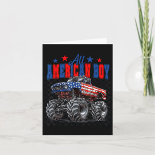 Alle American Boy Monster Truck Patriotic America Karte