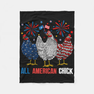 Alle American Chick Retro 4. Juli Patriotic USA Fleecedecke