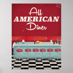 Alle American Diner Retro Poster