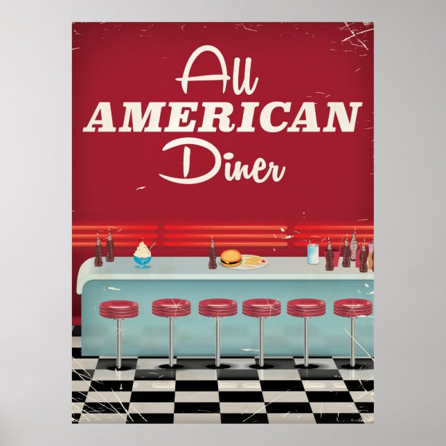 Alle American Diner Retro Poster (Vorne)