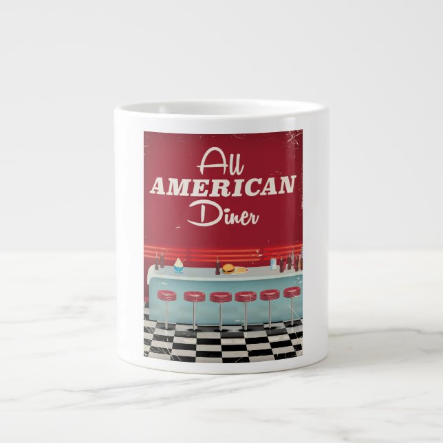 Alle American Diner Retro Poster Jumbo-Tasse (Vorderseite)