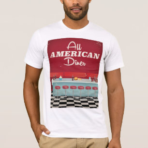 Alle American Diner Retro Poster T-Shirt