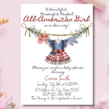 Alle American Girl Baby Shower Einladungsvorlage