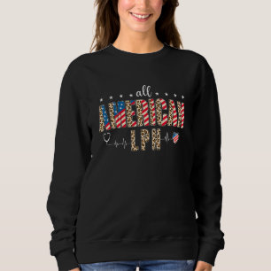Alle American Lpn USA Flag Patriotic 4. Juli Leopa Sweatshirt