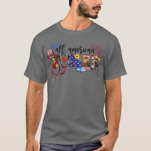 Alle American Nurse Patriotic 4. Juli US Flag S T-Shirt