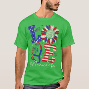 Alle American Nurse Scrub Memorial Day 4. Juli T-Shirt