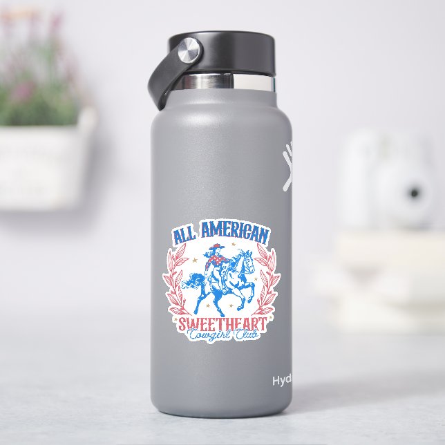 Alle American Sweetheart Cowgirl Club Aufkleber (HydroFlask)