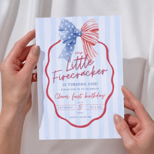 Alle Amerikaner 1. Geburtstag Einladen Patriotic 4 Einladung