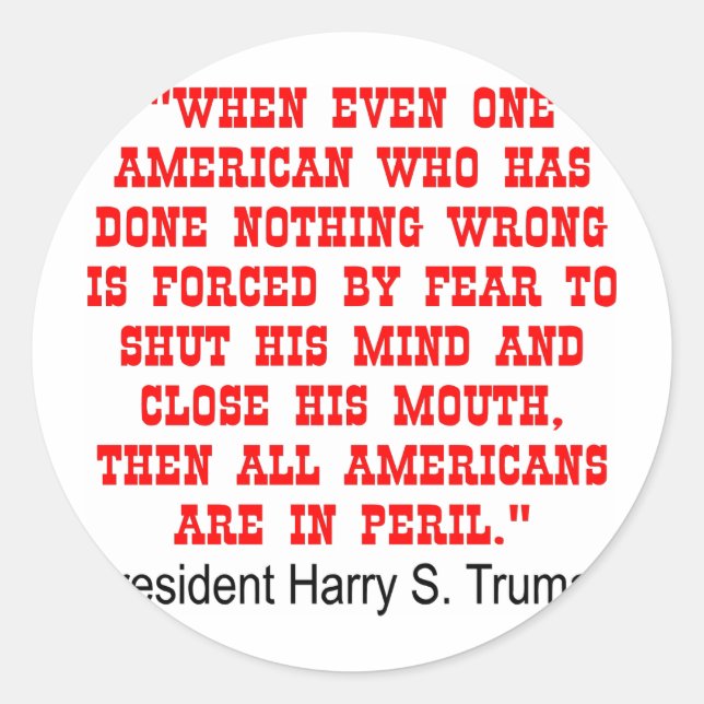 Alle Amerikaner sind in Gefahr Runder Aufkleber (Vorderseite)