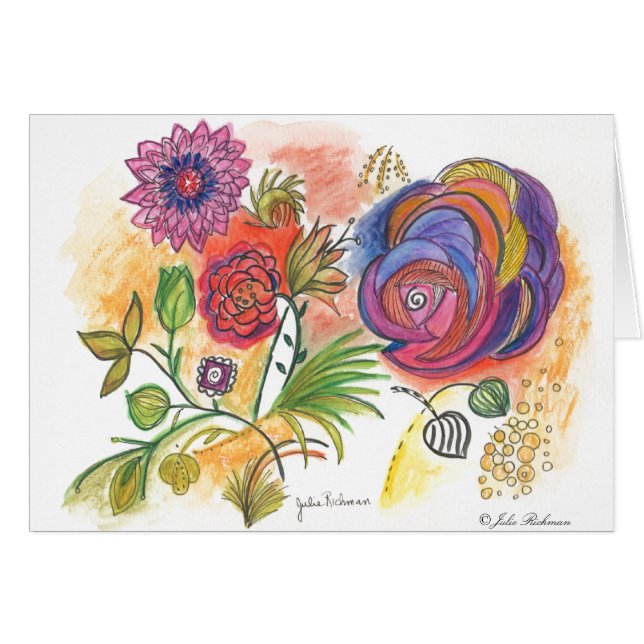 Alle amerikanische Dahlie-Karte (Vorderseite (Horizontal))