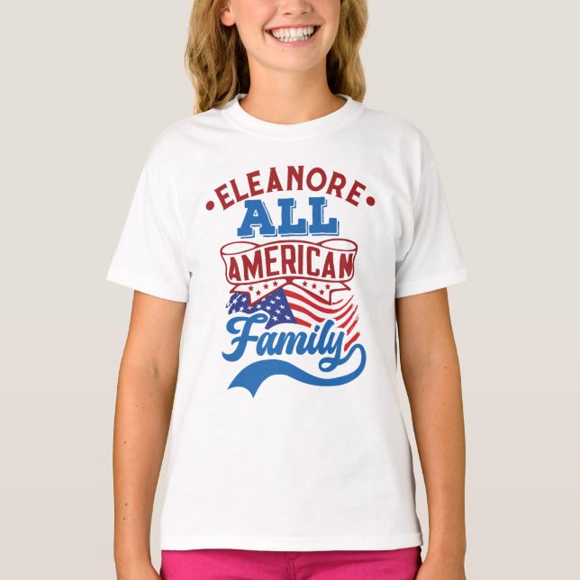 Alle amerikanische Familie 4 july patriotische Übe T-Shirt (Vorderseite)