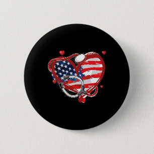 Alle amerikanische Krankenschwester 4. Juli Patrio Button