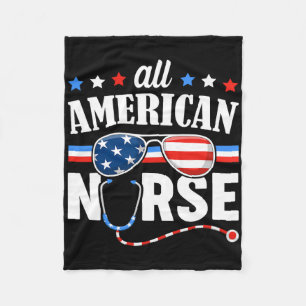 Alle amerikanische Krankenschwester 4. Juli Patrio Fleecedecke