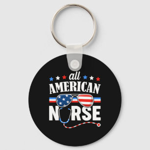 Alle amerikanische Krankenschwester 4. Juli Patrio Schlüsselanhänger
