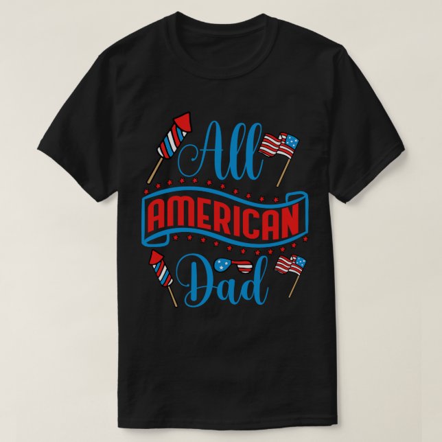 Alle amerikanische Papa-US-Flaggensonnenbrille für T-Shirt (Design vorne)