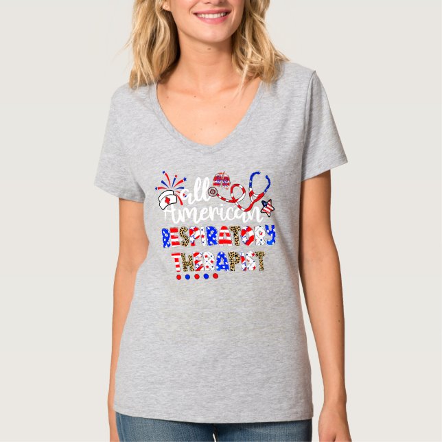 Alle amerikanischen Atemtherapeuten Fireworks 4. T-Shirt (Vorderseite)
