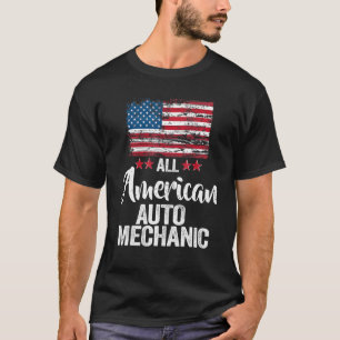 Alle amerikanischen Auto Mechanik 4. Juli Familien T-Shirt