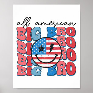 Alle amerikanischen Big Bro Groovy Matching Family Poster