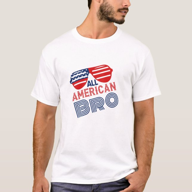 Alle amerikanischen Bro 4. Juli Feuerwerk T-Shirt (Vorderseite)