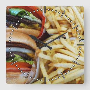 Alle amerikanischen Burgers/Friends Square Wall Cl Quadratische Wanduhr