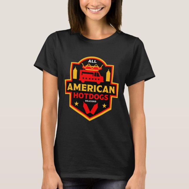 Alle amerikanischen Hotdogs-Feinschmecker T-Shirt (Vorderseite)