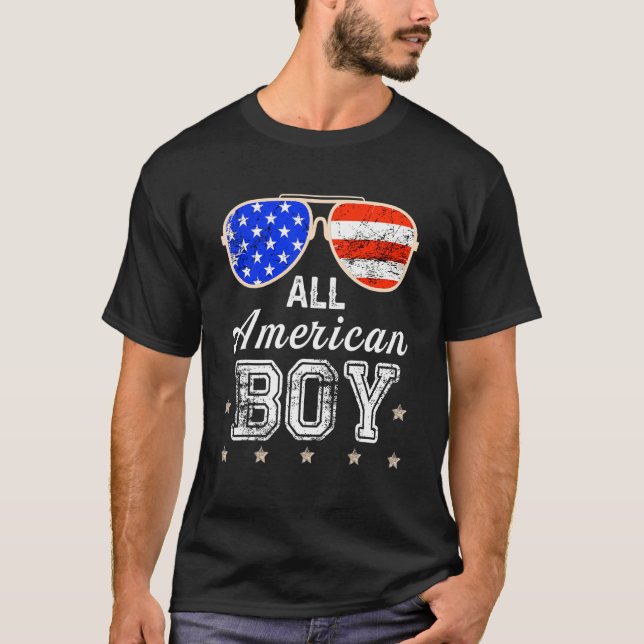 Alle amerikanischen Jungen 4. Juli Jungen Kinder S T-Shirt (Vorderseite)