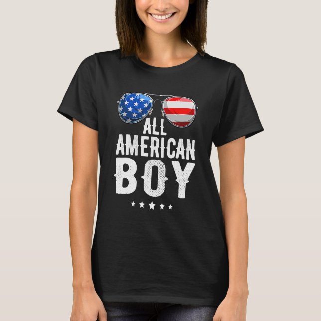 Alle amerikanischen Jungen 4. Juli Jungen Kinder S T-Shirt (Vorderseite)