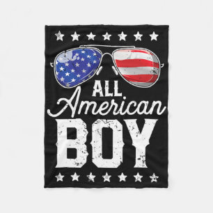 Alle amerikanischen Jungen 4. Juli US Sungles Fami Fleecedecke